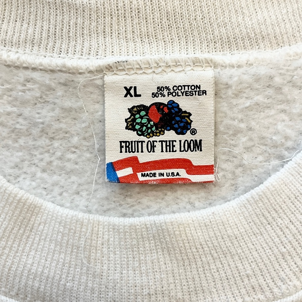 Vintage Fleece Crewneck Sweatshirt Hawaii White Aloha Floral Long Sleeve size XL - Picture 4 of 4